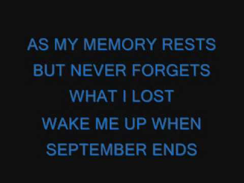 Wake Me Up When September Ends Song Lyrics In English